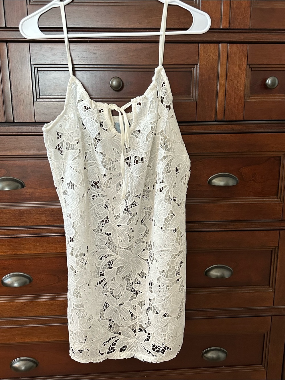 Shade & Shore White Floral Lace Coverup  with Spaghetti Straps NWT